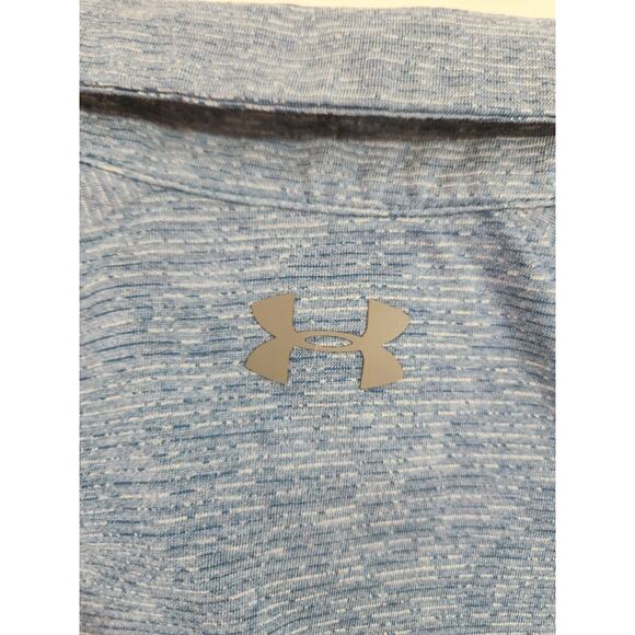 Under Armour Polo Shirt Mens Small Blue Short Sleeve Golf Athleisure Preppy - Picture 4 of 12